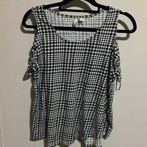 Cato Gingham Black and White Blouse